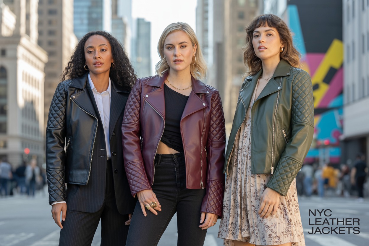 Womens Quilted Leather Jacket Outfit Ideas