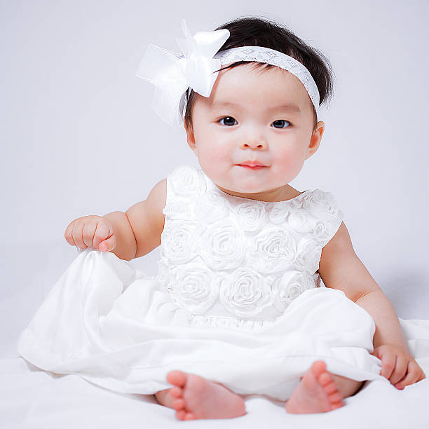 Cute little girl captured in white dress